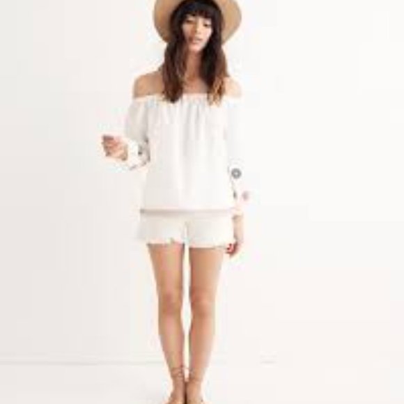 Madewell Embroidered Off-the-Shoulder Top Size M - Picture 3 of 13